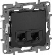 Розетка двойная RJ 45 категория 5E UTP INSPIRIA антрацит 673838 Legrand