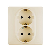 Изображение товара Розетка двухместная Etika с заземлением со шторками 16А бежевый 672333 Legrand