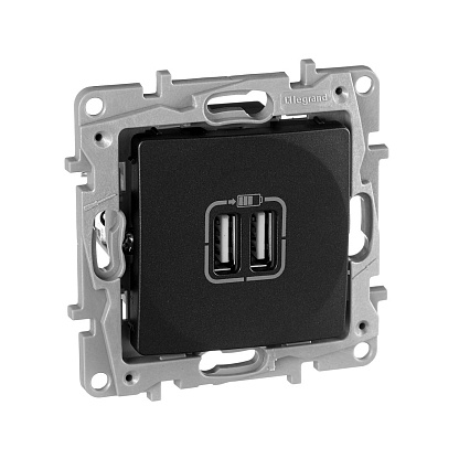 Изображение товара Розетка 2USB двухместная Etika антрацит 672694 Legrand