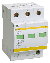 Разрядник ОПС1-D 3Р In=5kA Un=230B Im=10kA (MOP20-3-D) IEK