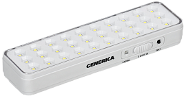 Светильник светодиодный аккумуляторный ДБА 1030 непостоянного действия 30LED 5ч 3Вт LDBA0-1030-5-01-K01-G GENERICA