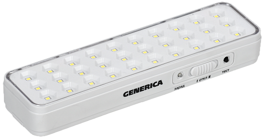 Изображение товара Светильник светодиодный аккумуляторный GENERICA ДБА 1030 30LED 5ч 3Вт