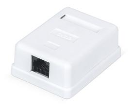 Розетка компьютерная RJ-45 категория 5e неэкранированная одинарная внешняя Dual IDC белый WRline WR-WS-8P8C-C5E-1