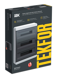 Бокс пластиковый ЩРН-П-54 IP41 навесной TEKFOR черн. прозр. дверь 535х398х102 TF5-KP12-N-54-41-K01-K03 /уп.1шт/ IEK