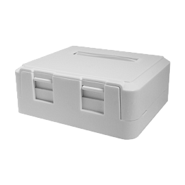 Корпус розетки для двух вставок типа Keystone Jack, белая 10-0311 SUPRLAN