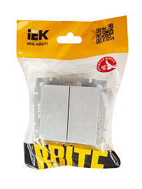 Выключатель  жалюзи 10А ВС10-1-5-БрА алюминий BRITE  BR-V15-0-10-K47 IEK