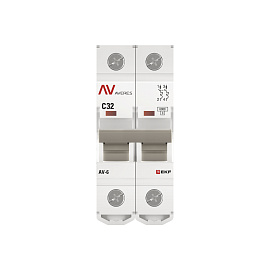 Выключатель автоматический 32А 2П двухполюсный C 6kA AV-6 AVERES mcb6-2-32C-av EKF