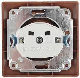 Розетка 2P, 16А-250В, IP20, скрытой установки  1-201-10 Intro Plano венге (10/200/2400) Б0030056 ЭРА