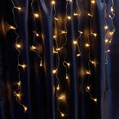 Гирлянда Бахрома 4,5х0,7м 200Led теплый свет 2700К прозрачный провод 3м соединение до 5шт IP44 CL22 32343 Feron
