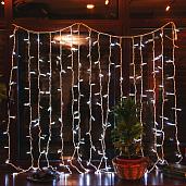 Гирлянда Занавес 1,5х1,5м 160Led холодный белый свет эффект мерцания белый провод соединяемый IP67 ULD-C1515 UL-00001355 Uniel