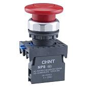 Кнопка Грибок 40мм с самовозвратом NP8-11M/14 красный 1НО+1НЗ IP65 667265 CHINT