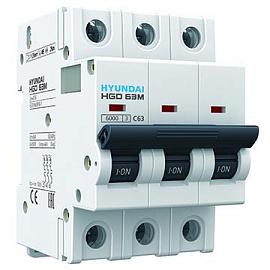 Выключатель автоматический HGD63-M 3PMDS0000C 00006 3 полюса, 6А, ток к.з. 6kA, хар-ка D 13.04.000896