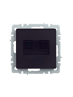 Розетка двойная RJ11+RJ45 кат.5E РК/Т12-БрЧ черный BRITE BR-KT20-O-1-K02 IEK
