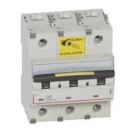 Выключатель автоматический DX3 80А 3П трехполюсный C 10кА 409280 Legrand