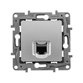 Розетка RJ45 компьютерная Etika информационная cat.5e UTP алюминий 672441 Legrand