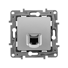 Розетка RJ45 компьютерная Etika информационная cat.5e UTP алюминий 672441 Legrand