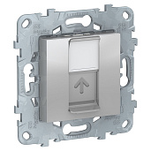 Розетка RJ45 компьютерная Unica New скрытой установки кат. 5е UTP алюминий NU541130 Schneider Electric