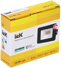 Прожектор светодиодный уличный LED 10 Вт СДО06-10 черный 900Лм IP65 4000K LPDO601-10-40-K02 IEK