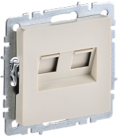 Розетка двойная RJ11+RJ45 кат.5E РК/Т12-БрКр бежевый BRITE BR-KT20-O-1-K10 IEK