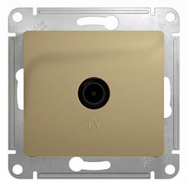 Розетка TV телевизионная GLOSSA скрытой установки оконечная 4dB механизм титан GSL000491 Schneider Electric