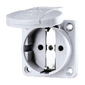 Розетка кабельная силовая 16/230/2 встраиваемая SCHUKO 11010 серая IP54 Mennekes
