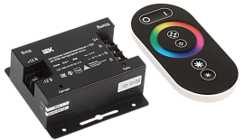 Контроллер с ПДУ радио (черный) RGB 3 канала 12В, 6А, 216Вт LSC1-RGB-216-RF-20-12-B IEK
