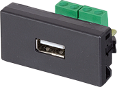 Разъем USB тип "А", 22,5х45мм, винты, графит K128B-14 Simon