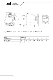 Преобразователь частоты A150 380В 3Ф 5,5кВт 13А со встроенным тормозным модулем A150-33-55NT ONI