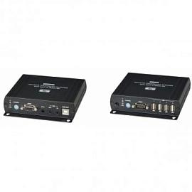 Удлинитель (комплект приемник + передатчик) SC&T HKM01-4K HDMI KVM по Ethernet до 140м (CAT5e), до 150м (CAT6) для передачи HDMI(1.4, до 4K(30Гц), USB, аудио, RS232 и сигнал ИК управления.