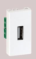 Simon Connect Разъем USB тип "А", 22,5х45мм, винты, белый, K128B-9
