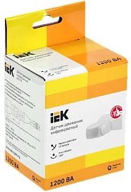 Датчик движения ДД 013 белый 1200Вт 180гр 12м IP65 IEK