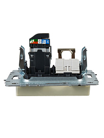 Розетка  двойная RJ11+RJ45 кат.5E РК/Т12-БрКр бежевый  BRITE  BR-KT20-O-1-K10 IEK