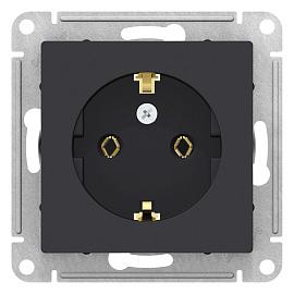 Розетка Atlasdesign скрытой установки с заземлением 16А механизм карбон ATN001043 Systeme Electric