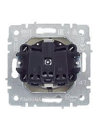 Розетка с з/к/ш с кр. 16А IP20 РСбш10-3-БрА алюминий BRITE BR-R16-16-K47 IEK