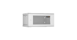 Шкаф настенный разборный 19", 6U, стекло, 600х450, GY TWI-066045-R-G-GY TLK