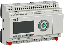Микро программируемый логический контроллер ПЛК PLR-M. CPU WiFi GSM DI16/DO08(R)/02(T) 24В DC  PLR-M-CPU-26UGWFDC ONI