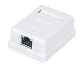 Розетка компьютерная RJ-45 категория 5e экранированная одинарная внешняя Dual IDC белый WRline WR-WS-8P8C-C5E-SH-1