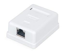 Розетка компьютерная RJ-45 категория 5e экранированная одинарная внешняя Dual IDC белый WRline WR-WS-8P8C-C5E-SH-1