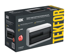 Бокс пластиковый КМПн-18 IP65 навесной TEKFOR черн. прозр. дверь 245х408х153 TF5-KP72-N-18-65-K03-K02 /уп.1шт/ IEK