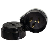 Разъем РШ-ВШ 32А 250В 2P+PE (ОУ) карболитовый черный AS-250-O-03 EKF Proxima