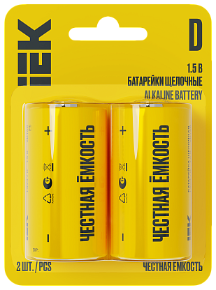 Изображение товара Элемент питания Alkaline LR20/D (2шт/блистер)  ABT-LR20-OP-L02 IEK