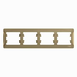 Рамка для розеток и выключателей 4 поста GLOSSA горизонтальная титан GSL000404 Systeme Electric