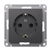 Розетка ATLASDESIGN с заземлением со шторками, 16А, механизм базальт ATN001445 Systeme Electric