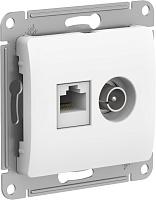 Розетка TV+RJ45 телевизионная+компьютерная GLOSSA скрытой установки кат. 5е механизм белый GSL000189 Systeme Electric