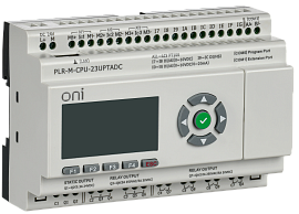 Микро программируемый логический контроллер ПЛК PLR-M. CPU DI10/PT3/DO08(R)/02(T) 24В DC  PLR-M-CPU-23UPTADC ONI