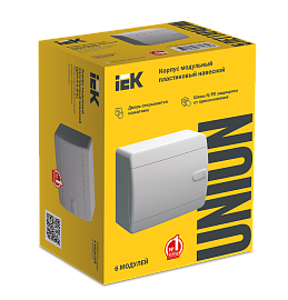 Бокс пластиковый ЩРН-П- 6 IP41 навесной UNION Compact бел. дв. 150х182х103 UIC-KP13-N-06-41-K01 /уп.8шт/ IEK