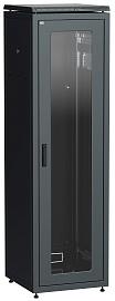 ITK Шкаф сетевой 19" LINEA N 42U 600х800 мм стеклянная передняя дверь черный LN05-42U68-G IEK