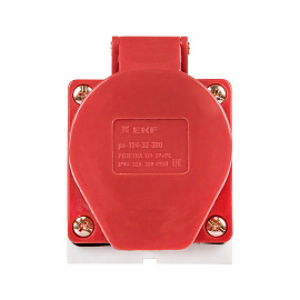 Розетка кабельная силовая стационарная наружная 124 3Р+РЕ 32А 380В IP44 (ps-124-32-380) EKF