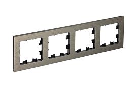 Рамка для розеток и выключателей 4 поста Atlasdesign Nature металл латунь ATN312204 Schneider Electric