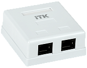 IEK ITK Настенная информационная розетка RJ45, кат.5E UTP 2 порта CS2-1C5EU-22